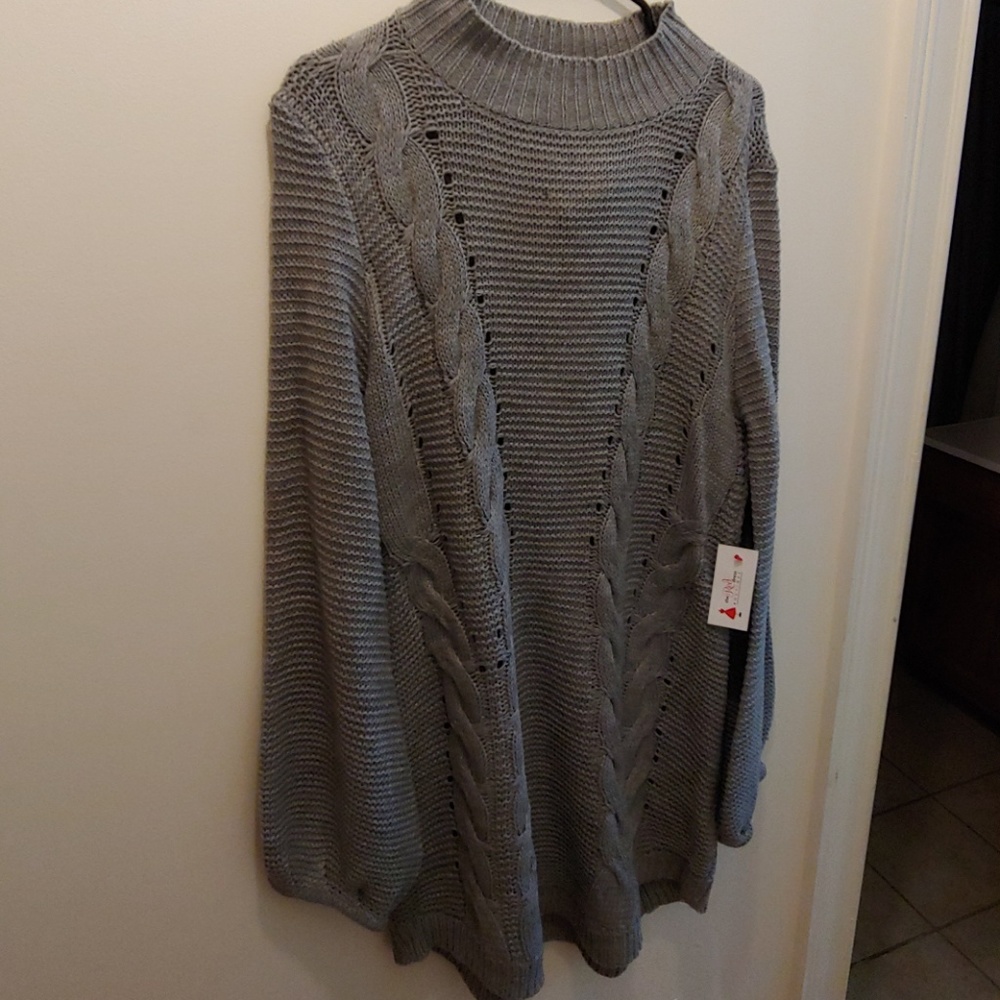Gray sweater dress